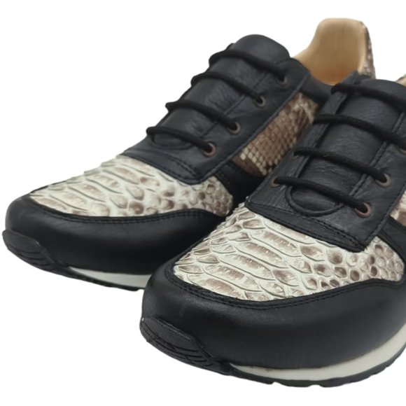 Black & Natural Python Sneaker - Picture 7 of 9